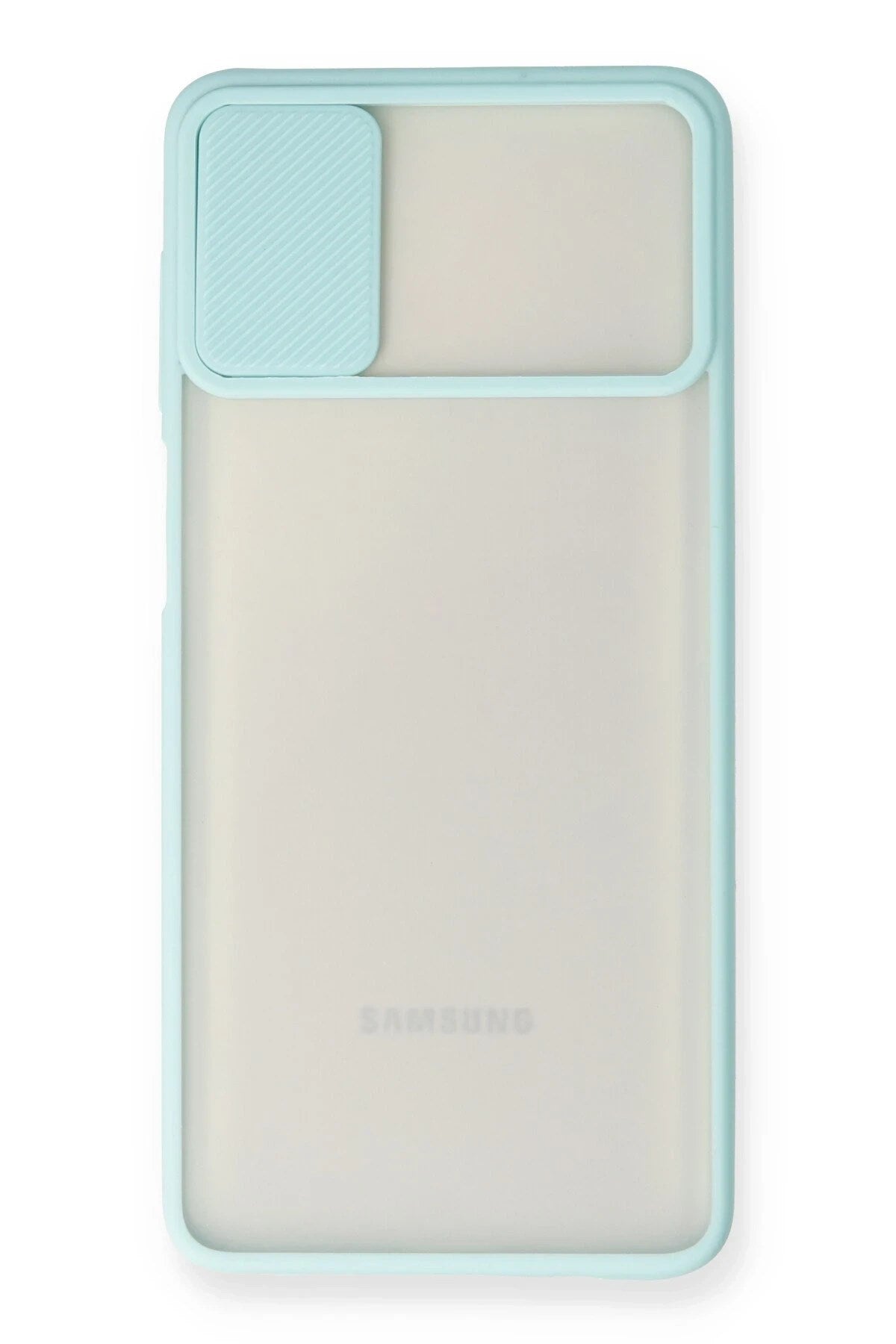 Mey İthalat® Samsung Galaxy M51 Kılıf Palm Buzlu Kamera Sürgülü Silikon - Turkuaz