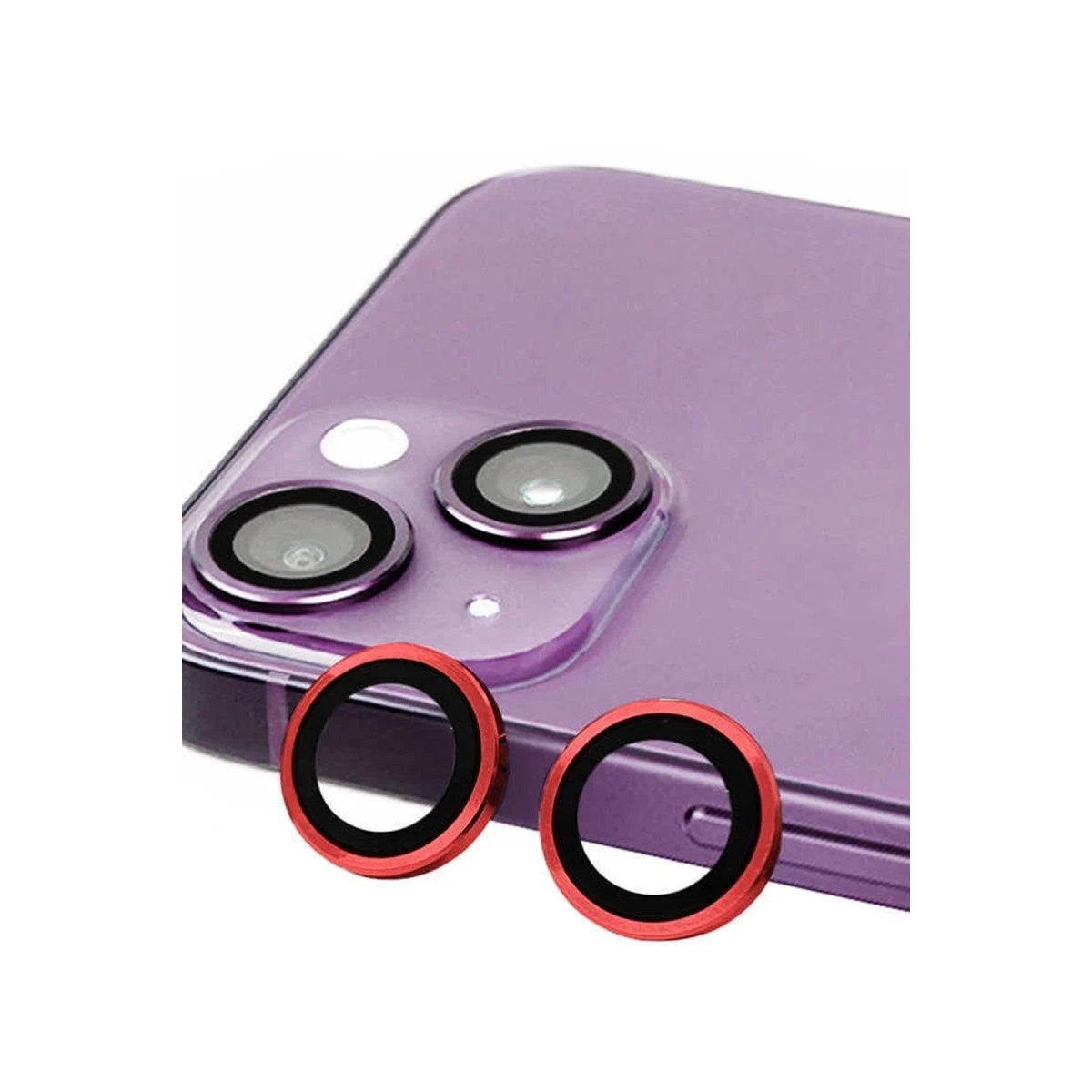 Mey İthalat® iPhone 14 Plus Raze Metal Kamera Lens - Kırmızı