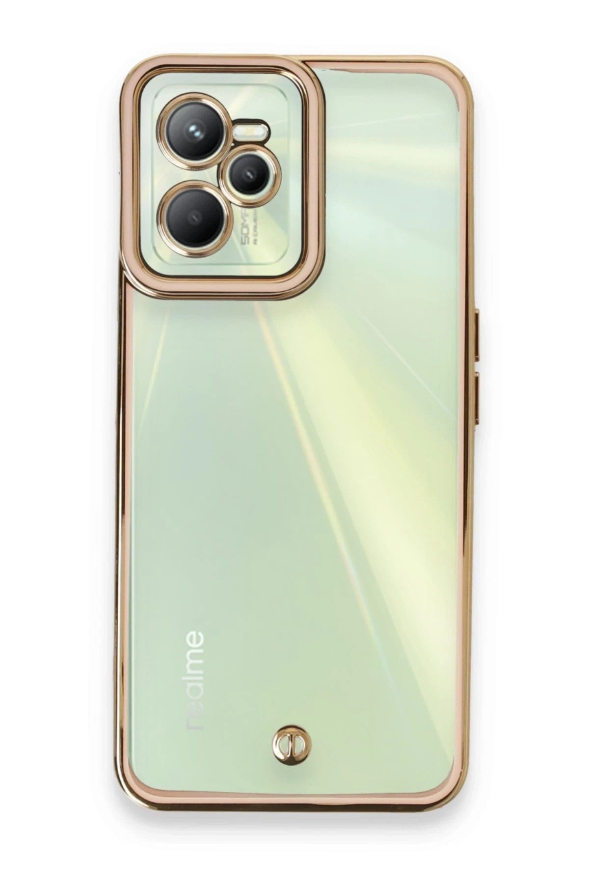 Mey İthalat® Realme C35 Kılıf Liva Lens Silikon - Pudra