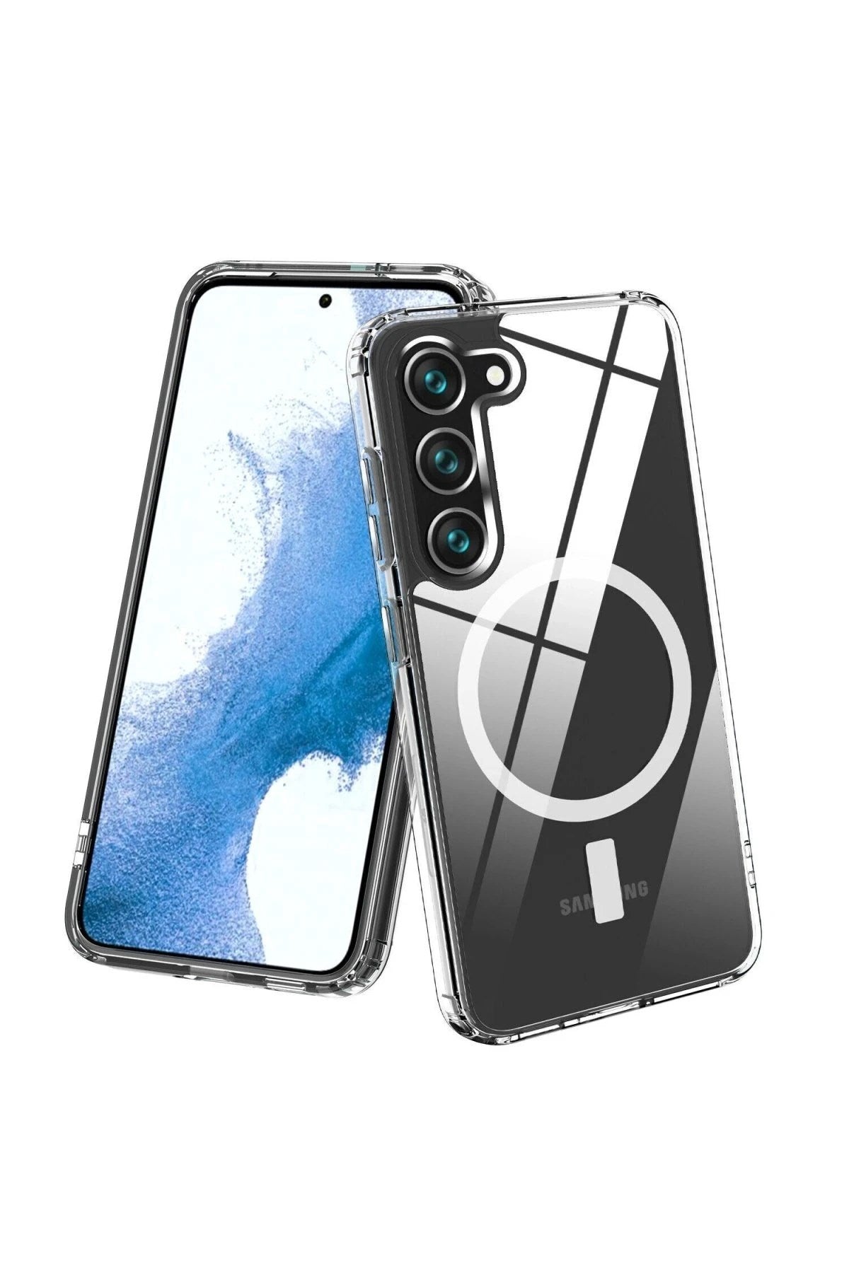 Mey İthalat® Samsung Galaxy S23 Plus Kılıf Magneticsafe Şeffaf Silikon - Şeffaf