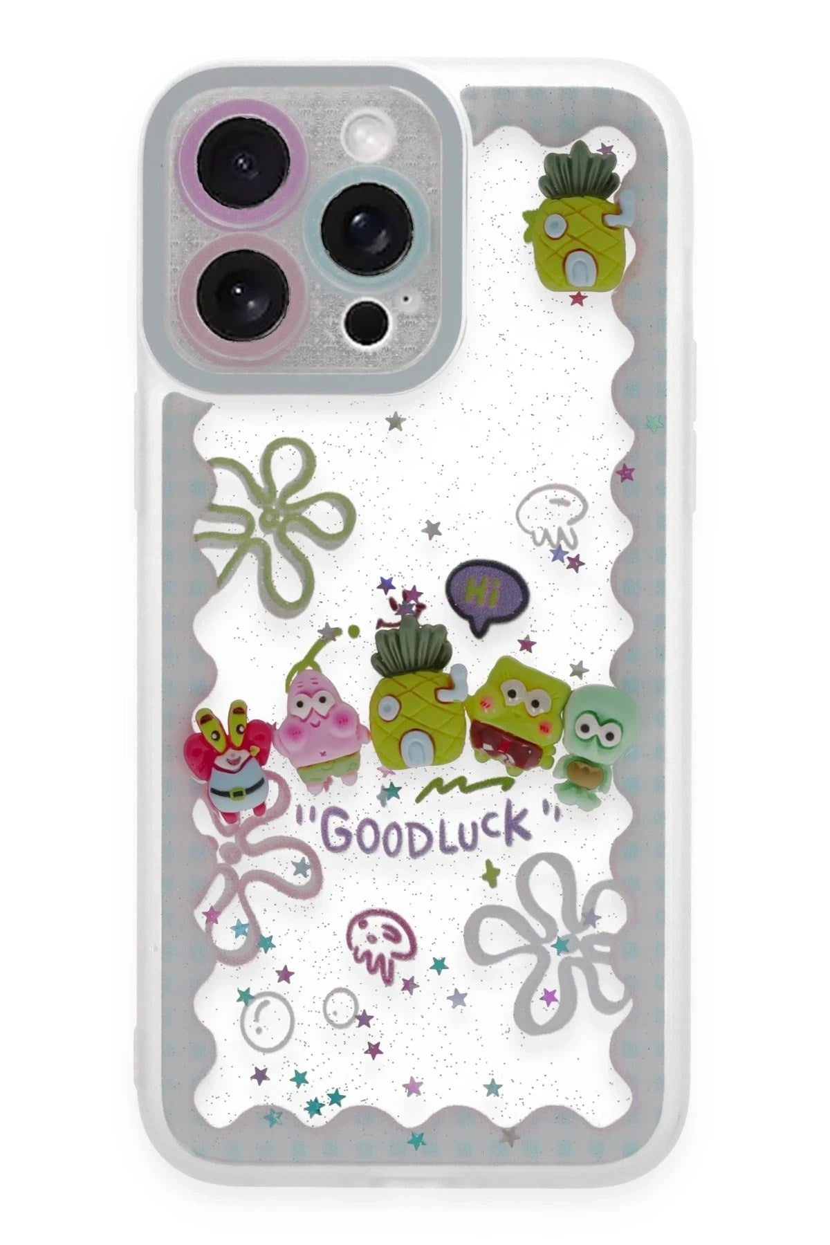 Mey İthalat® iPhone 14 Pro Max Kılıf Sweet Desenli Silikon Kapak - Açık Mavi