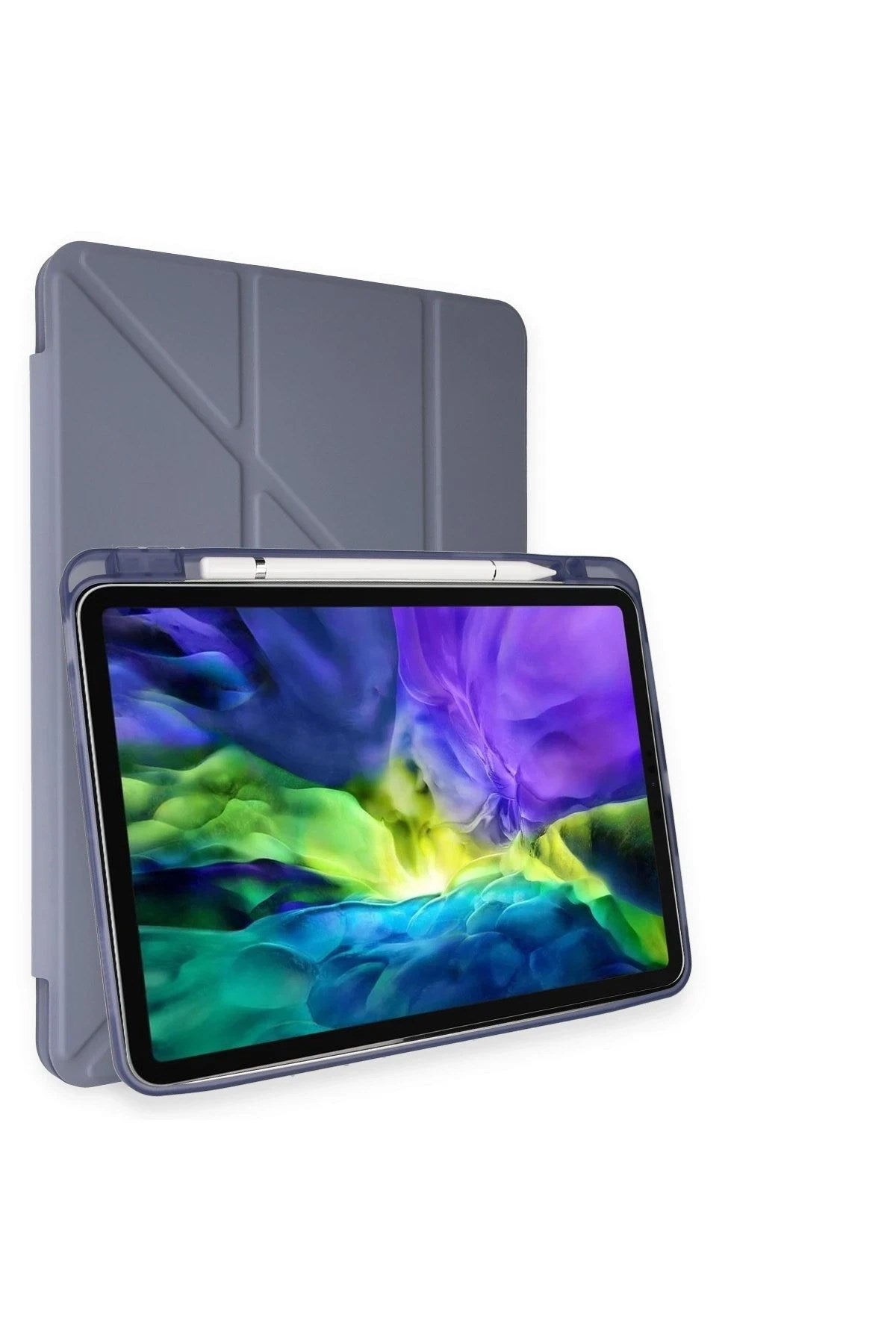 Mey İthalat® iPad Pro 11 (2021) Kılıf Kalemlikli Hugo Tablet Kılıfı - Lila