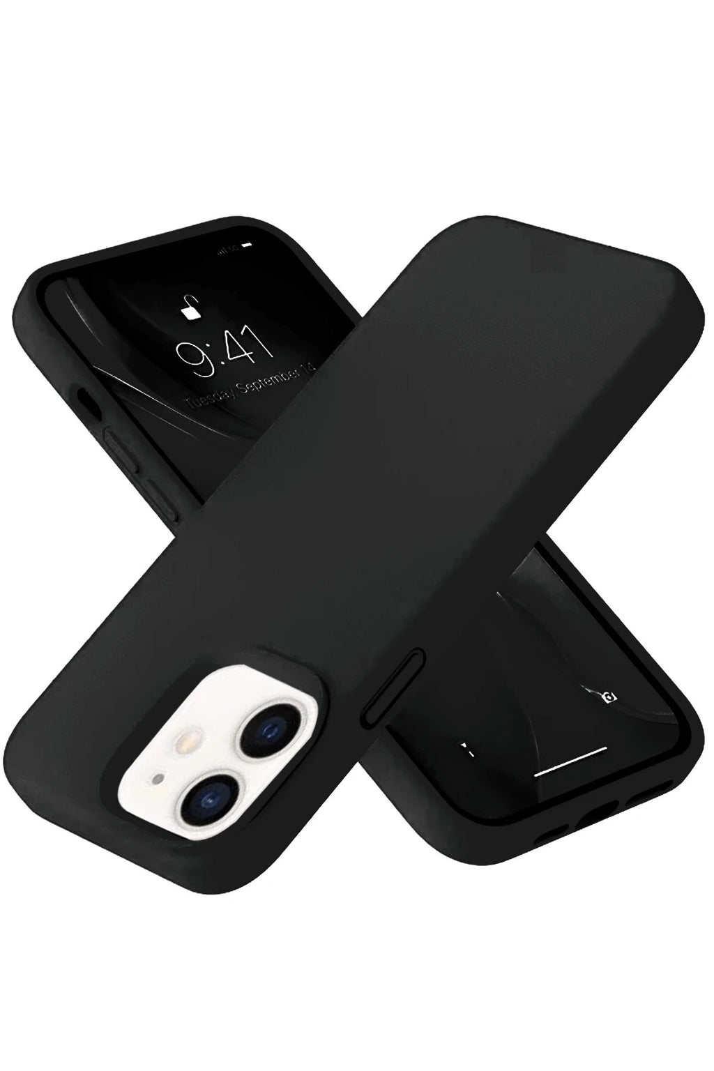 Mey İthalat® iPhone 12 Kılıf Nano içi Kadife Silikon- Siyah