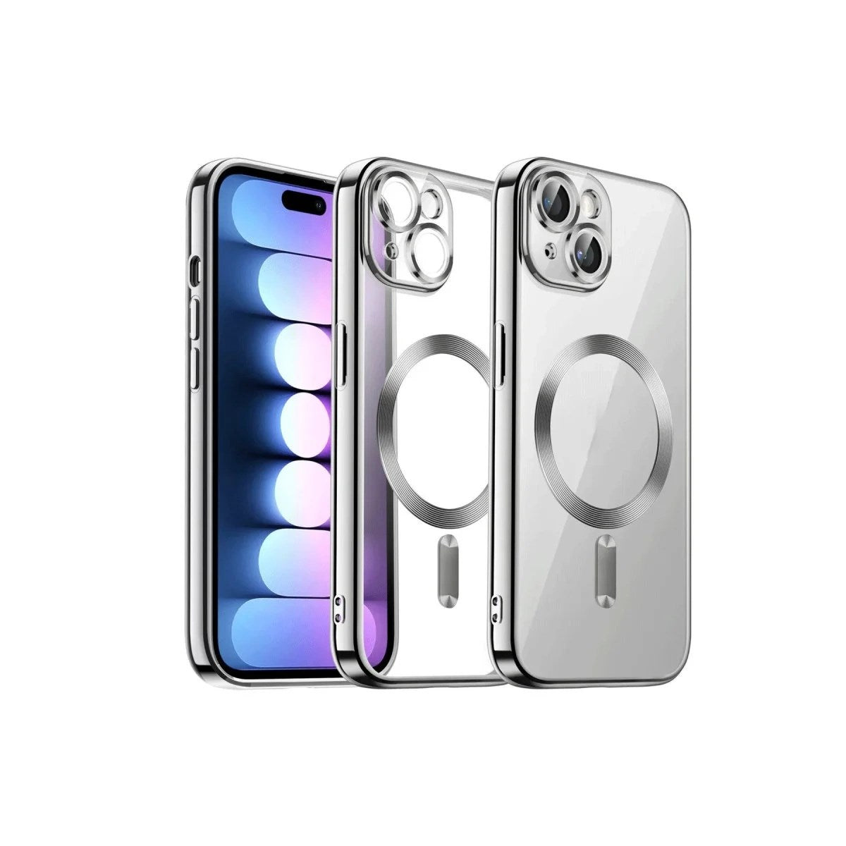 Mey İthalat® iPhone 13 Kılıf Kross Magneticsafe Kapak - Gümüş