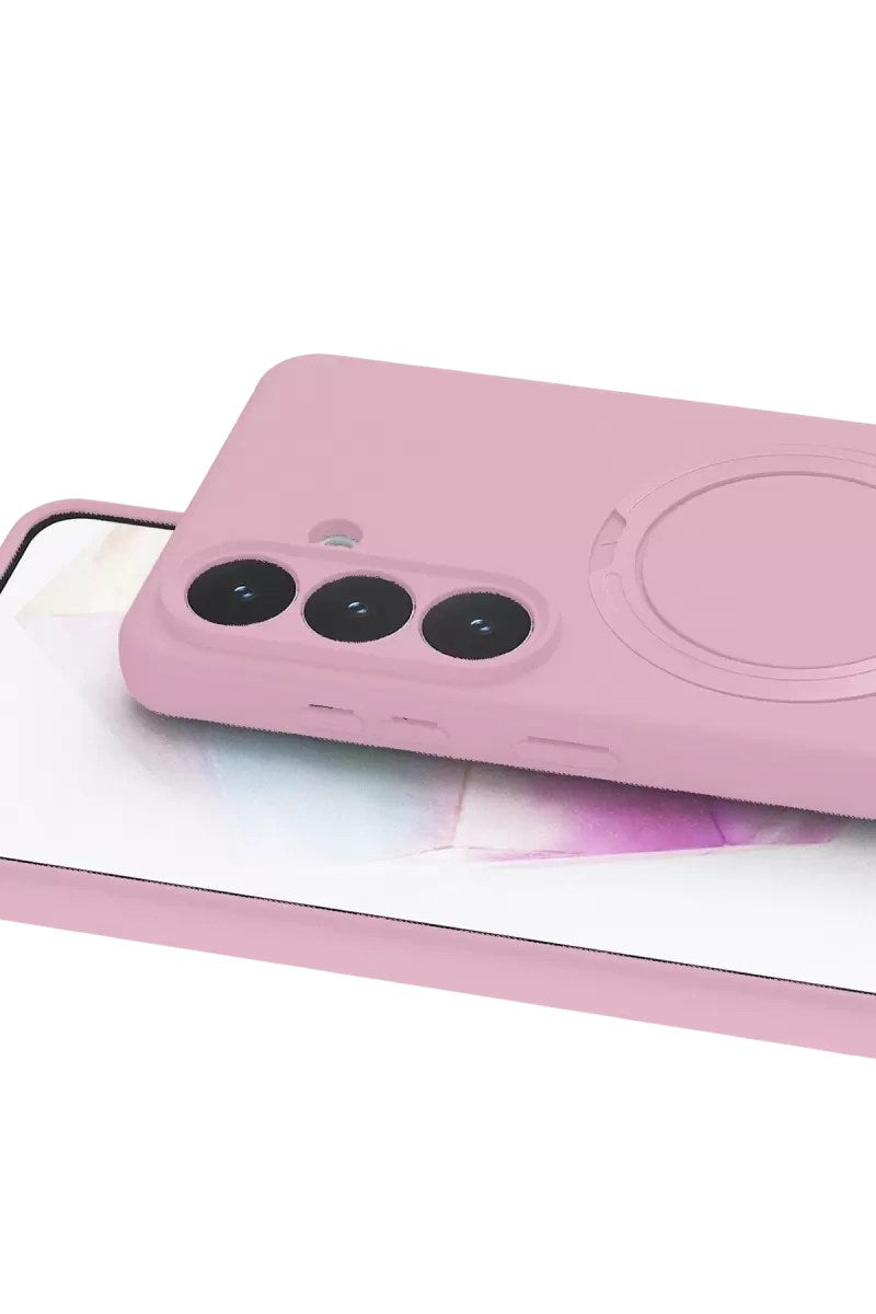 Mey İthalat® Samsung Galaxy S26 Plus Regal Magsafe Standlı Kapak - Açık Pembe