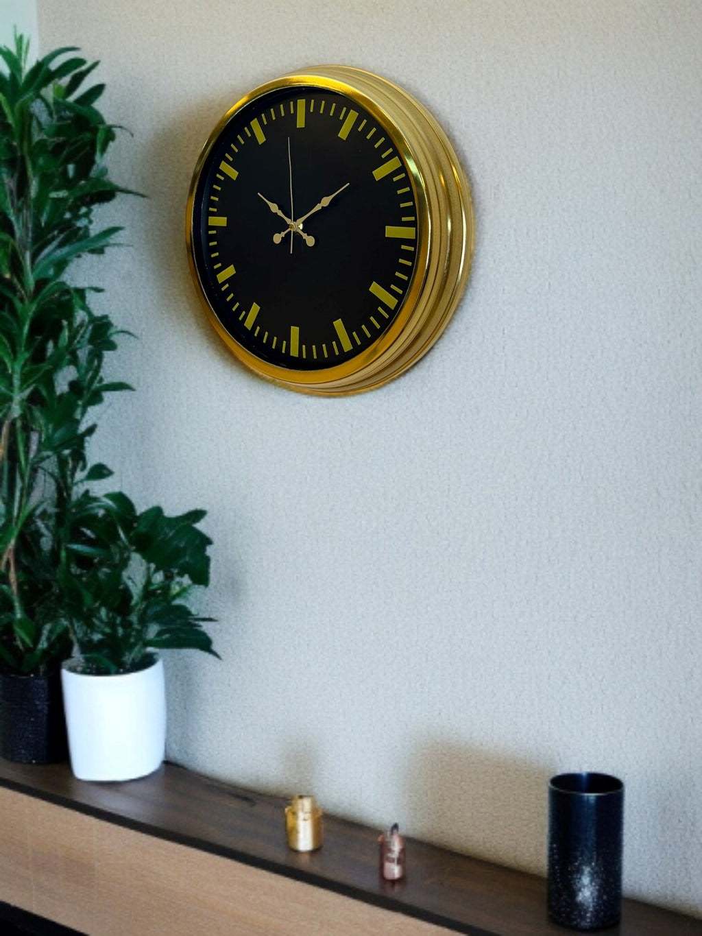 Zarif Klasik Stil 40 Cm Metal Gold Duvar Saati