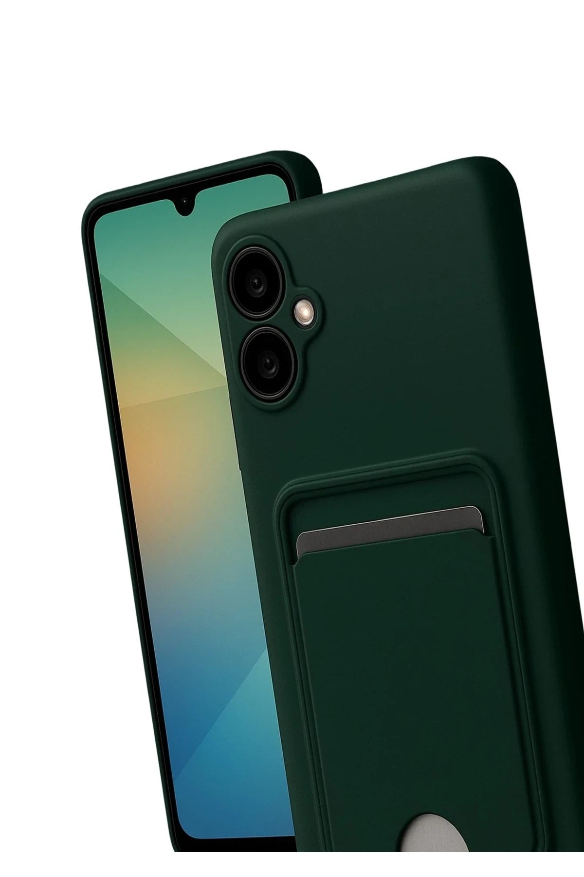 Mey İthalat® Samsung Galaxy A07 4G Kelvin Kartvizitli Silikon - Koyu Yeşil