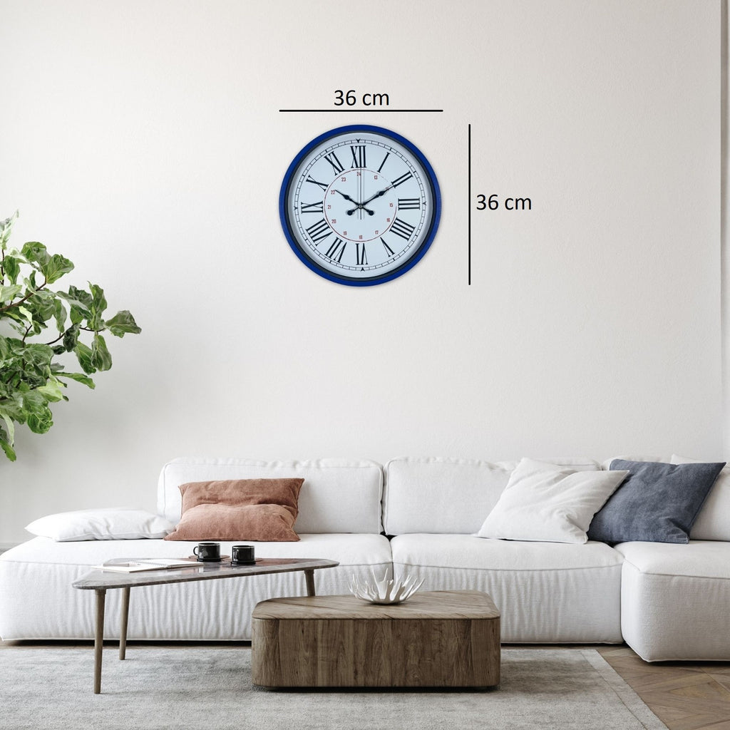 Lacivert 36 Cm Dekoratif Duvar Saati