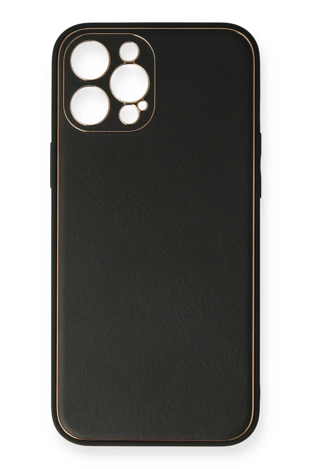 Mey İthalat® iPhone 12 Pro Kılıf Coco Deri Silikon Kapak - Siyah