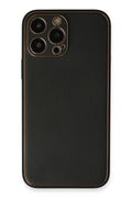 Mey İthalat® iPhone 13 Pro Max Kılıf Coco Deri Silikon Kapak - Siyah