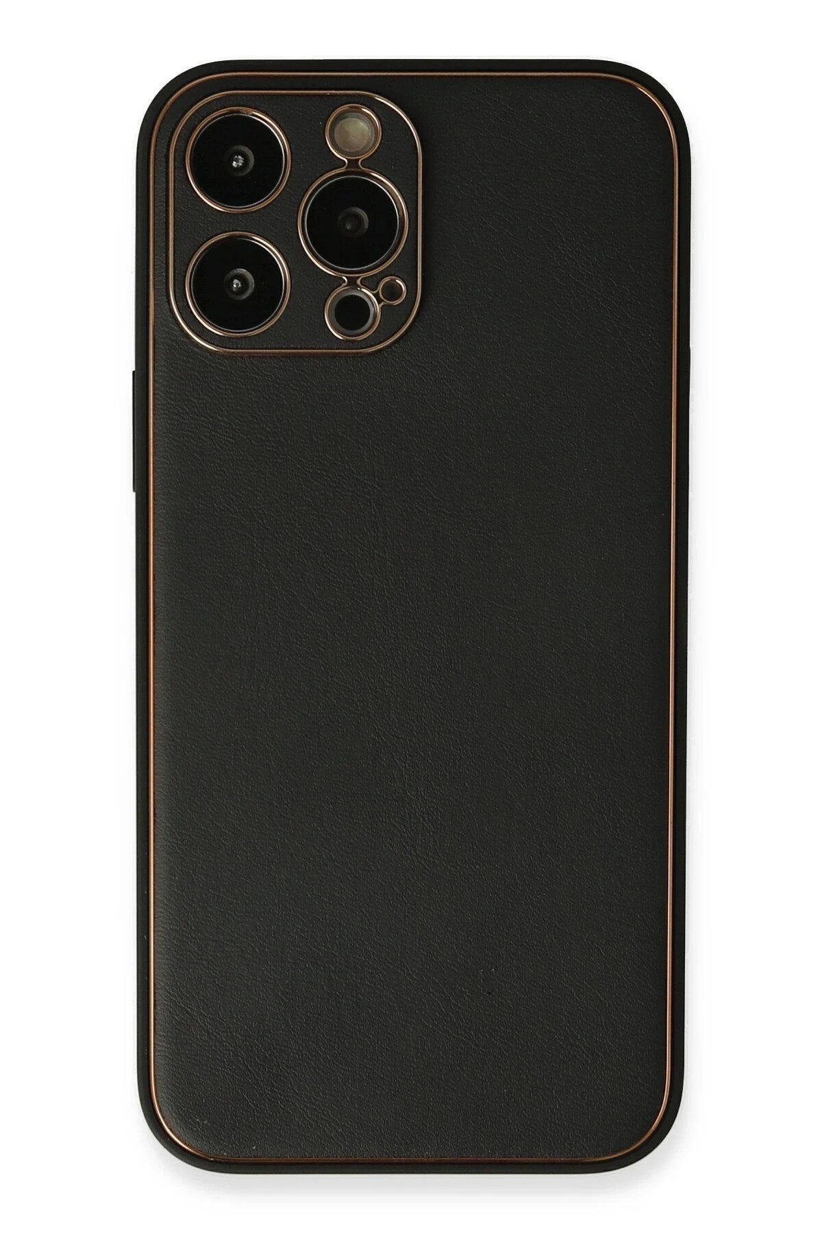 Mey İthalat® iPhone 13 Pro Max Kılıf Coco Deri Silikon Kapak - Siyah