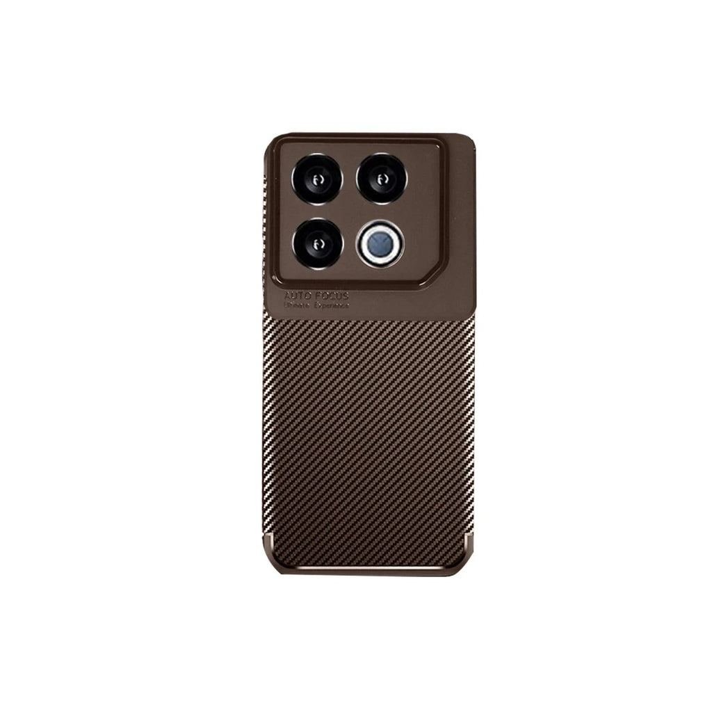 Mey İthalat® İnfinix GT 20 Pro Kılıf Auto Focus Karbon Kapak - Kahverengi