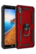 Mey İthalat® Redmi 7A Kılıf Sofya Yüzüklü Silikon Kapak - Kırmızı