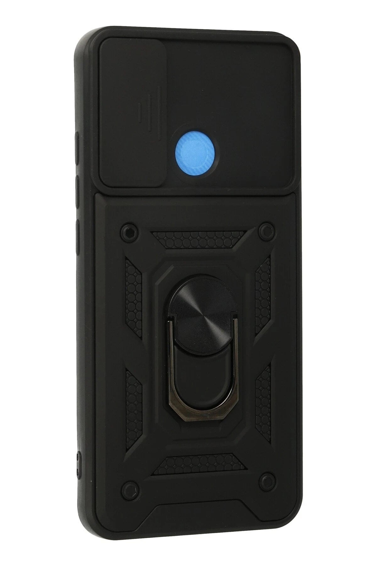 Mey İthalat® Redmi 9C Kılıf Pars Lens Yüzüklü Silikon - Siyah