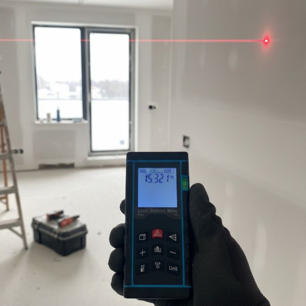 Profesyonel 40 Metre Dijital Lazer Metre Ölçüm Cihazı-LCD Ekranlı,Su Terazili,Pisagor Ölçüm Fonksiyonlu,20 Kayıt Hafızalı,Hassas Lazer Ölçer