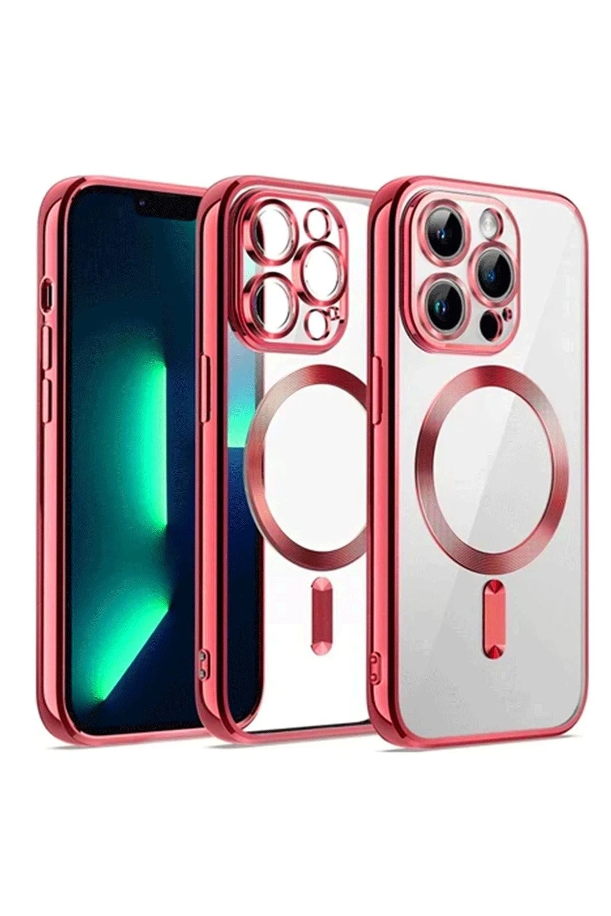 Mey İthalat® iPhone 13 Pro Max Kılıf Kross Magneticsafe Kapak - Kırmızı