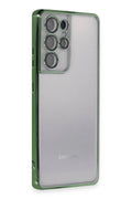 Mey İthalat® Samsung Galaxy S21 Ultra Kılıf Lensli Silikon - Yeşil