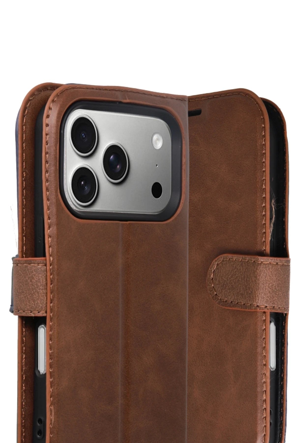 Mey İthalat® iPhone 17 Pro Trend S Plus Kapaklı Kılıf - Taba