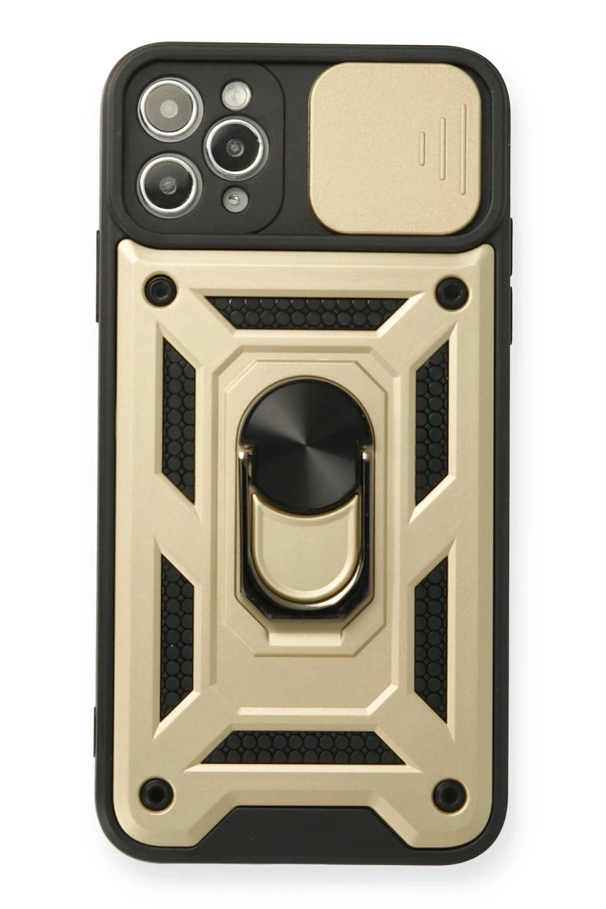Mey İthalat® iPhone 11 Pro Kılıf Pars Lens Yüzüklü Silikon - Gold