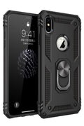 Mey İthalat® iPhone XS Max Kılıf Sofya Yüzüklü Silikon Kapak - Siyah