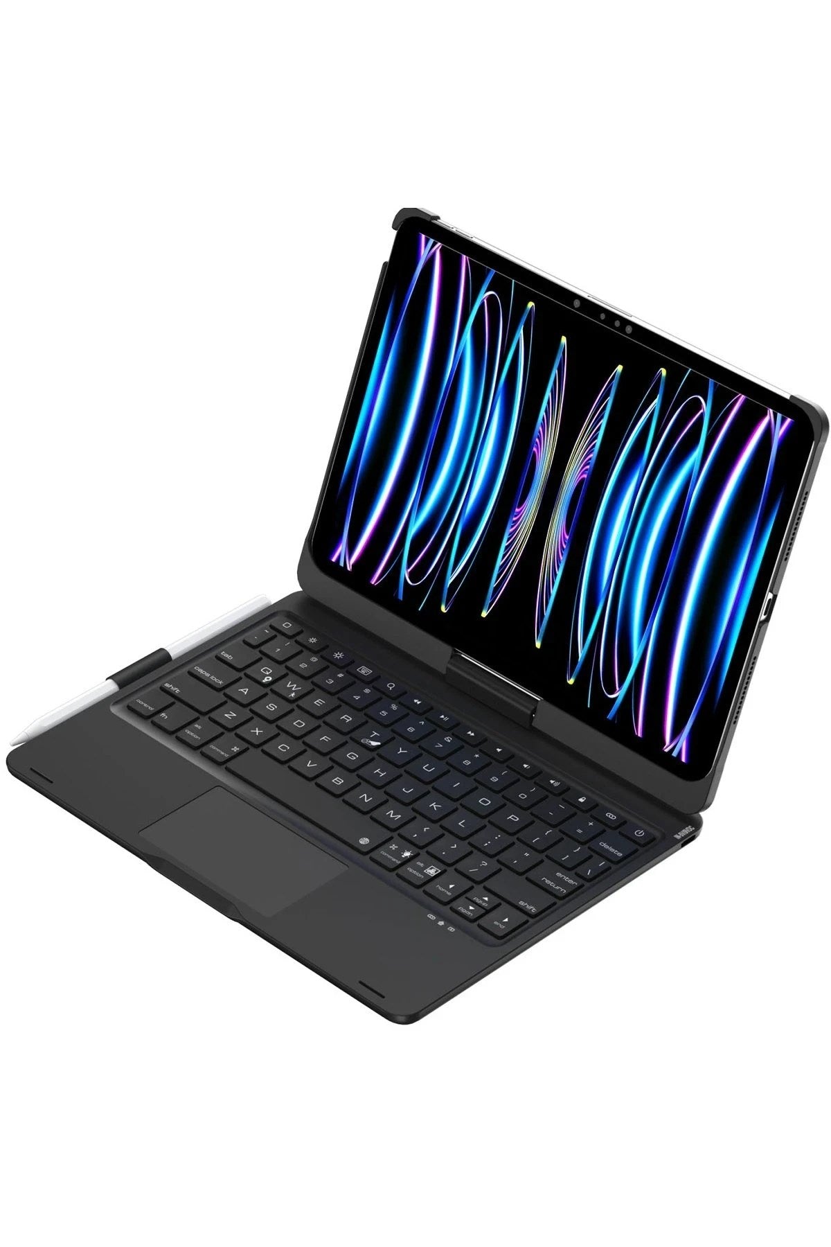 Mey İthalat® iPad Pro 11 (2024) F11 ATS Kılıf Magic Dönen Klavyeli Tablet Kılıf - Siyah