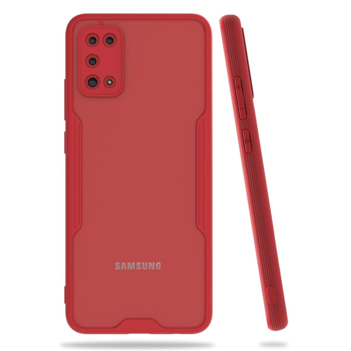 Mey İthalat® Samsung Galaxy A02S Kılıf Platin Silikon - Kırmızı