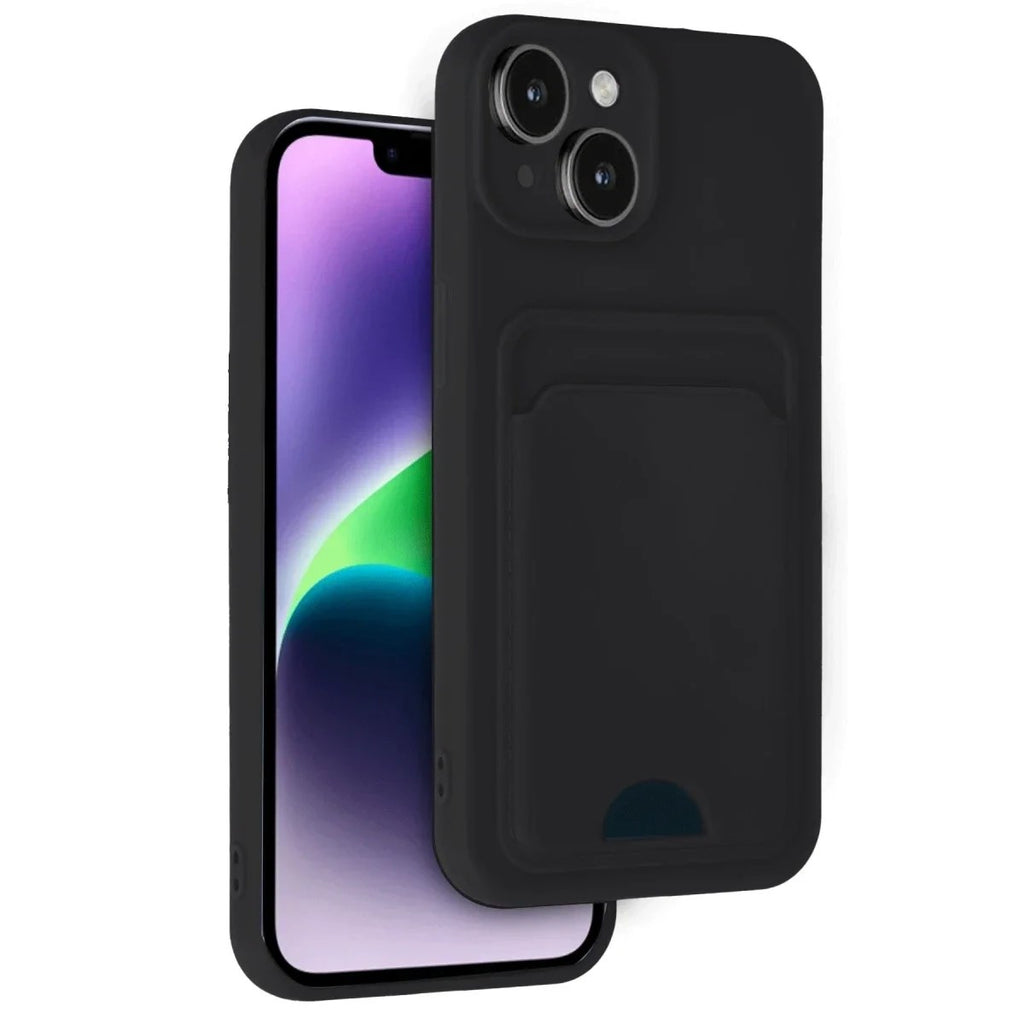 Mey İthalat® iPhone 14 Kılıf Kelvin Kartvizitli Silikon - Siyah