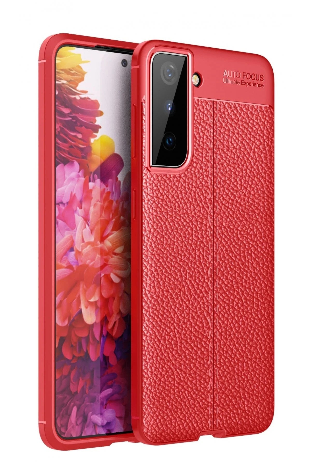 Mey İthalat® Samsung Galaxy S21 Plus Kılıf Auto Focus Kapak - Kırmızı