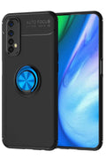 Mey İthalat® Realme 7 Kılıf Range Yüzüklü Silikon - Siyah-Mavi
