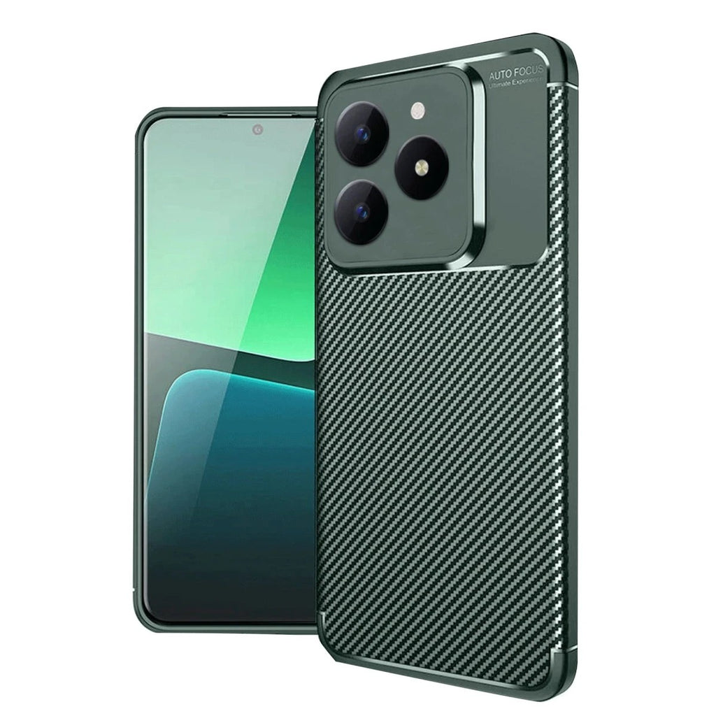 Mey İthalat® Realme C61 Kılıf Auto Focus Karbon Kapak - Koyu Yeşil