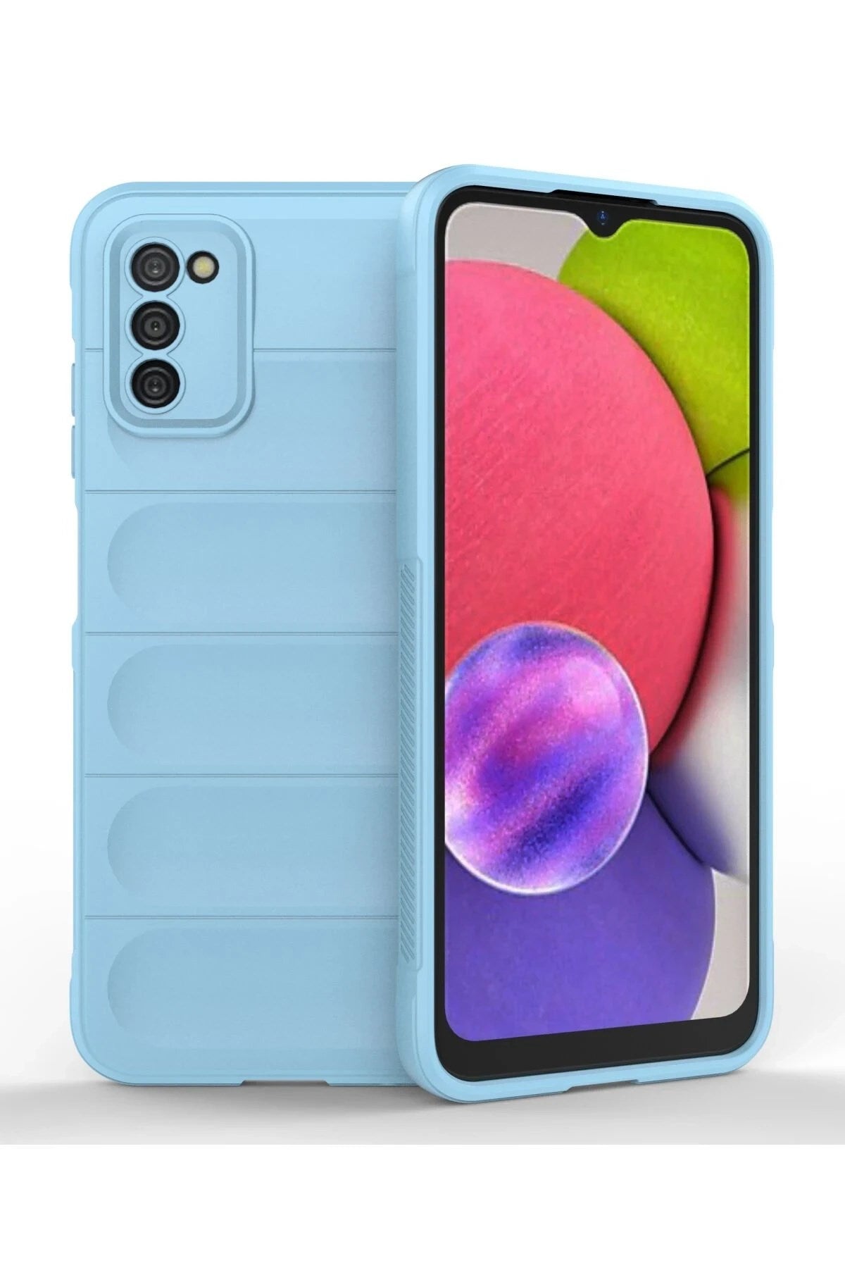 Mey İthalat® Samsung Galaxy A03S Kılıf Optimum Silikon - Sky Blue