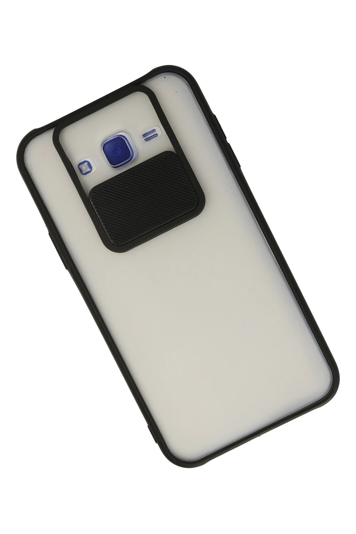 Mey İthalat® Samsung Galaxy J7 Kılıf Palm Buzlu Kamera Sürgülü Silikon - Siyah