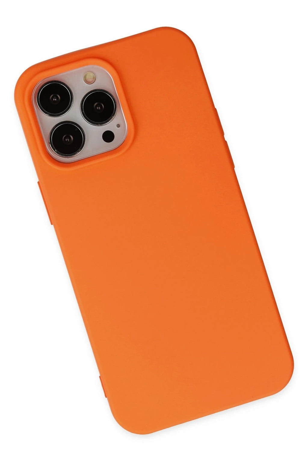 Mey İthalat® iPhone 14 Pro Max Kılıf Nano içi Kadife Silikon - Turuncu