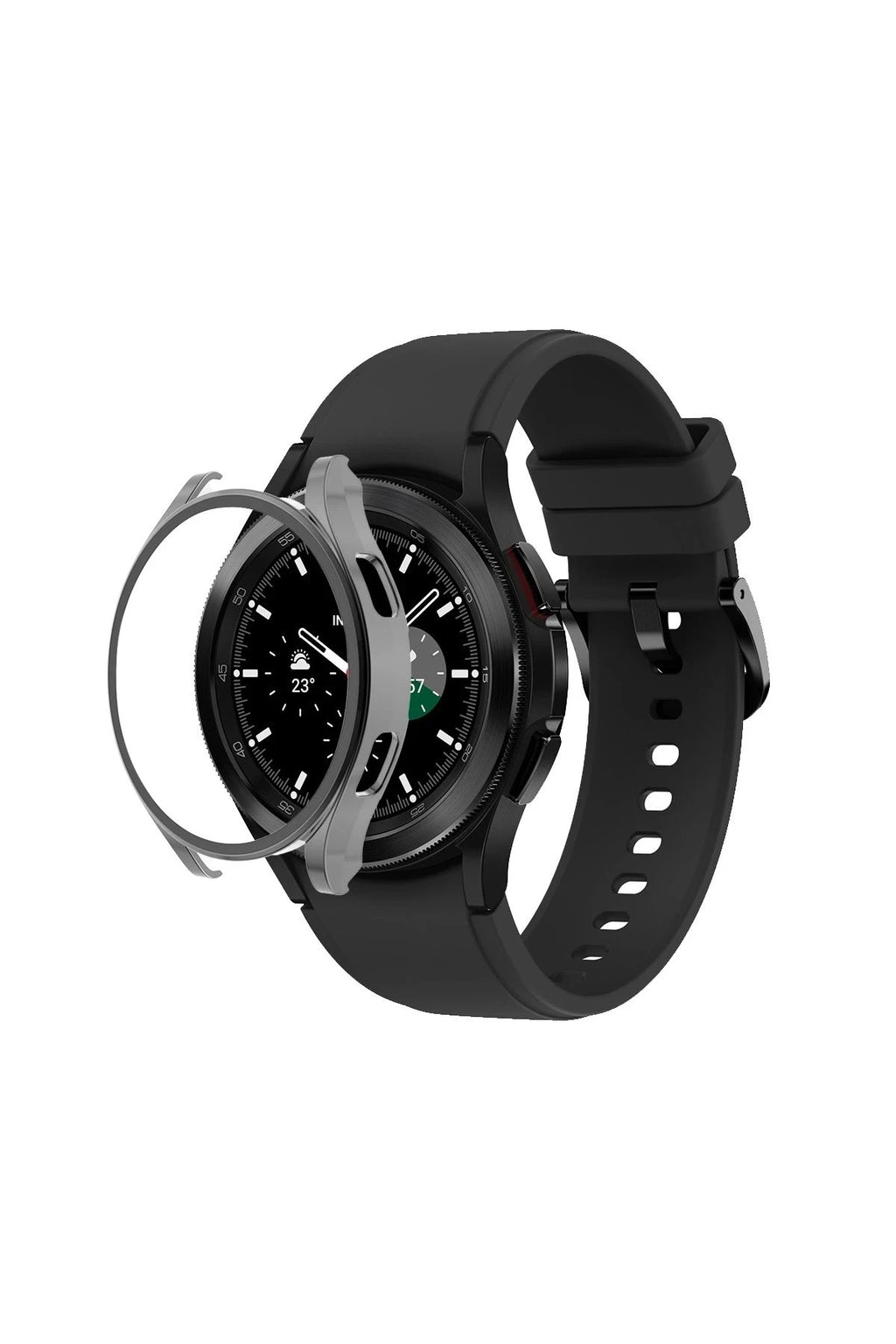 Mey İthalat® Watch 5 Pro 45mm Wall Camlı Kasa Ekran Koruyucu - Uzay Grisi