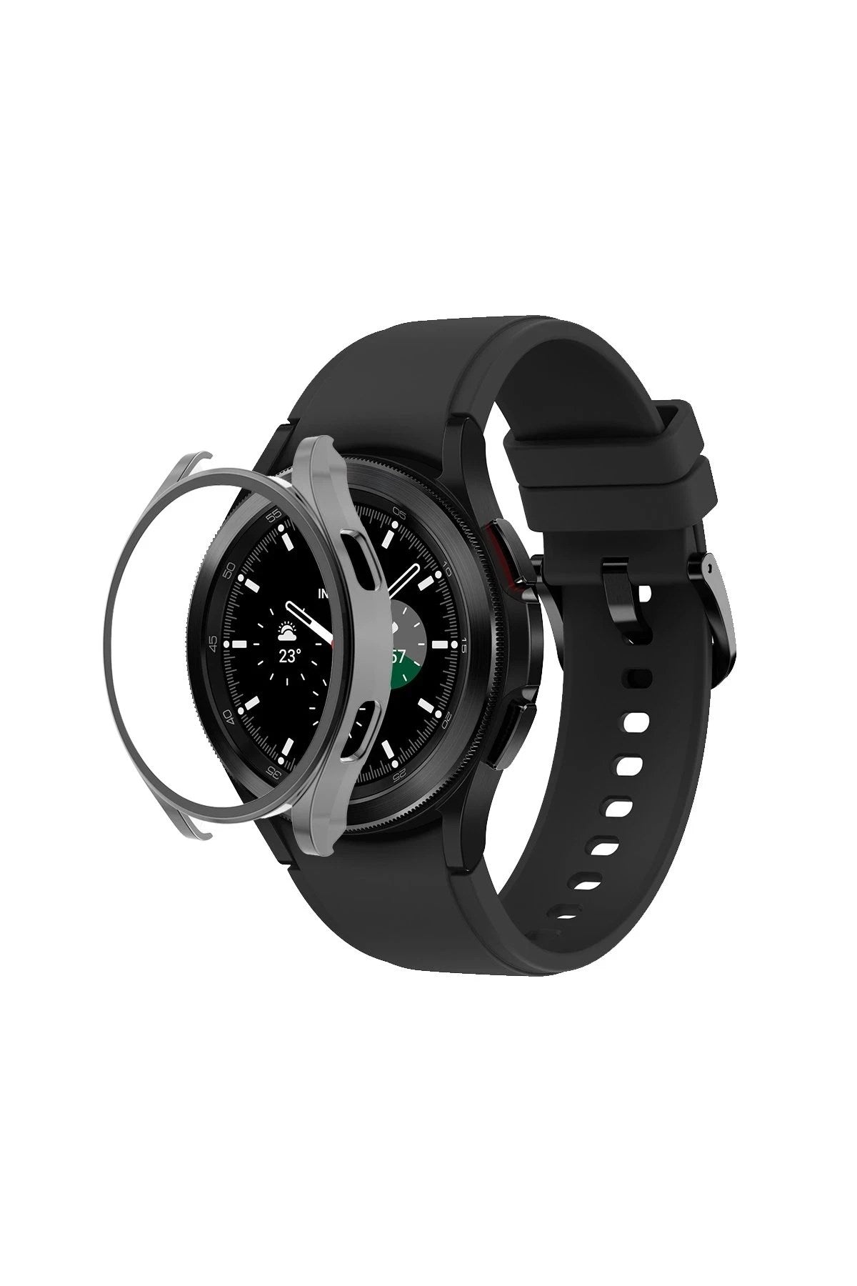 Mey İthalat® Watch 5 Pro 45mm Wall Camlı Kasa Ekran Koruyucu - Uzay Grisi
