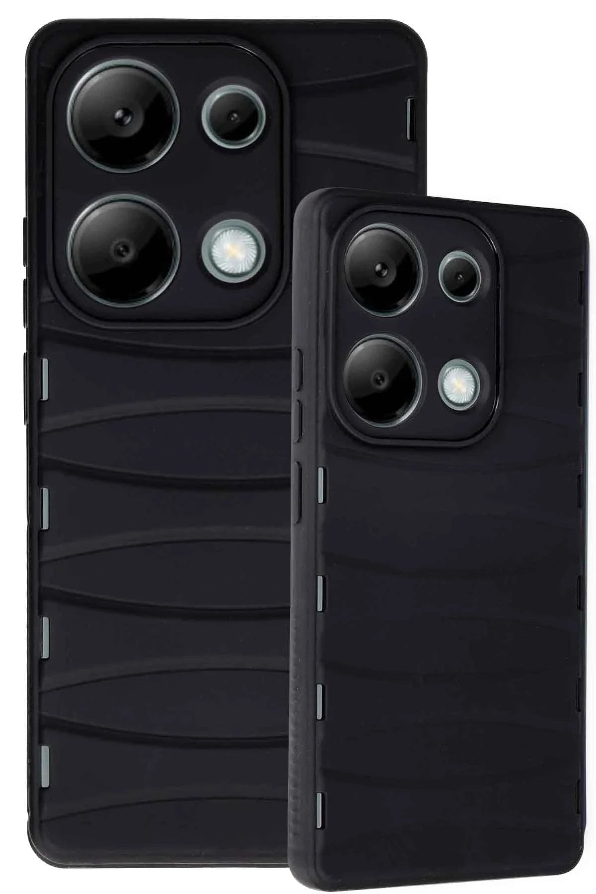 Mey İthalat® Redmi Note 13 Pro 4G Kılıf Bibercas Silikon Kapak - Siyah