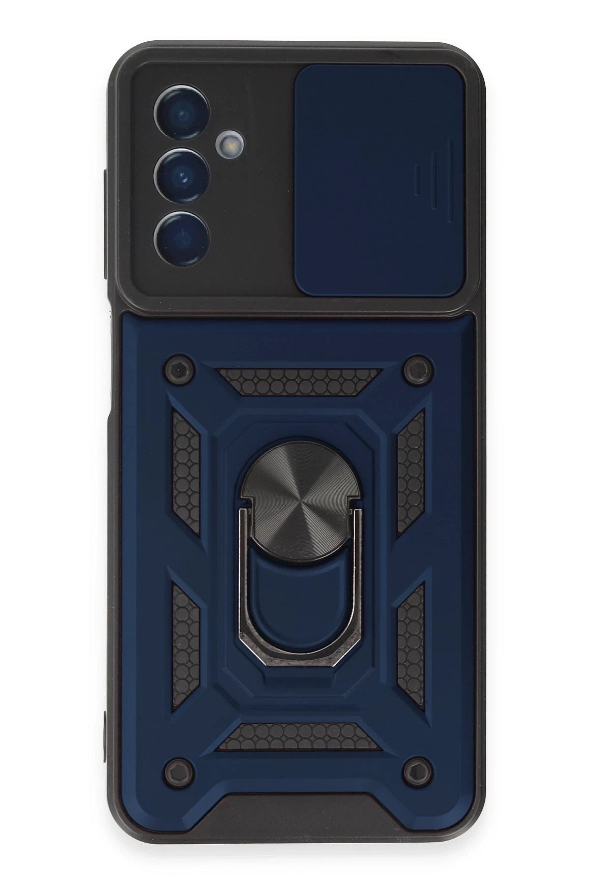 Mey İthalat® Samsung Galaxy M14 5G Kılıf Pars Lens Yüzüklü Silikon - Lacivert
