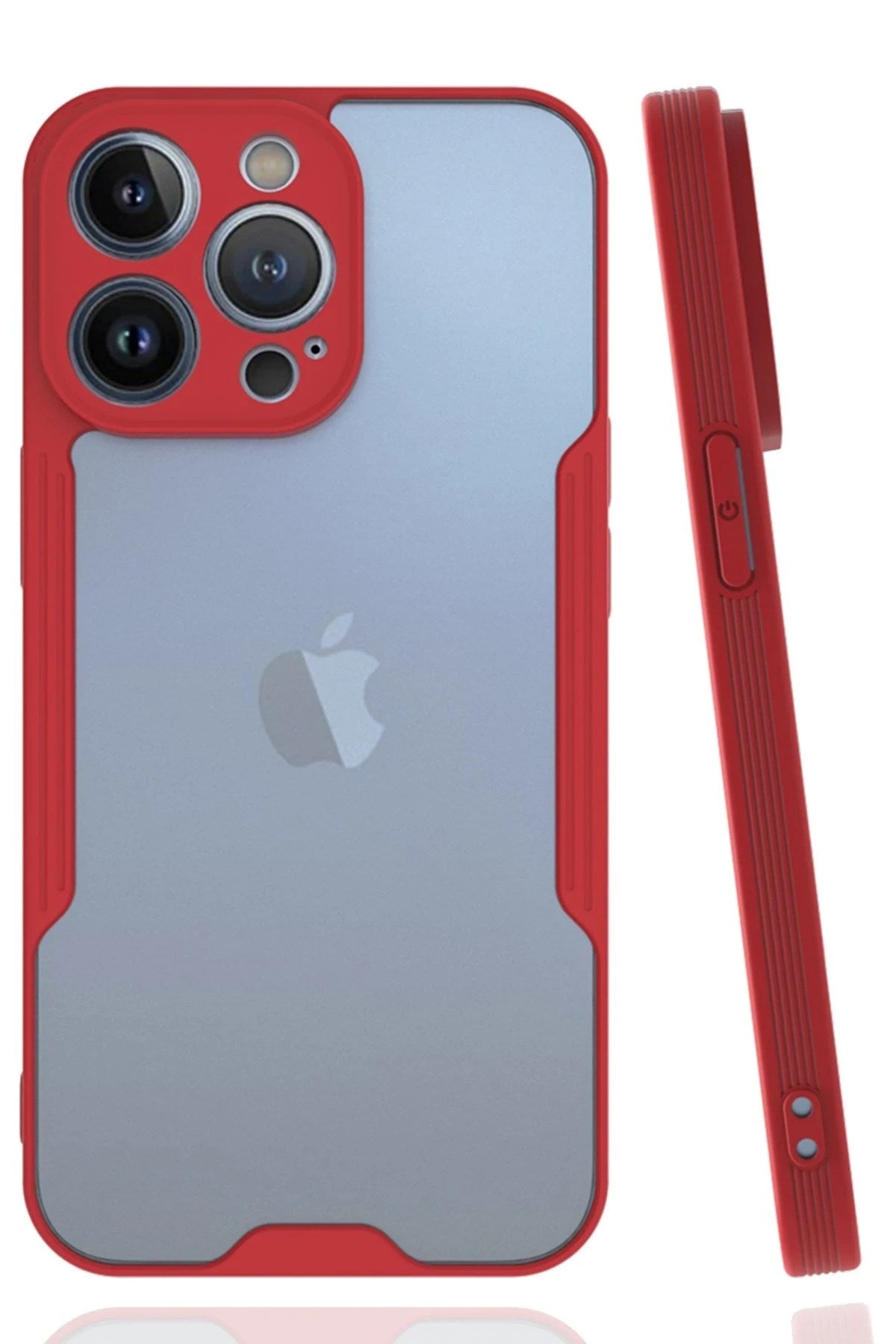 Mey İthalat® iPhone 14 Pro Kılıf Platin Silikon - Kırmızı