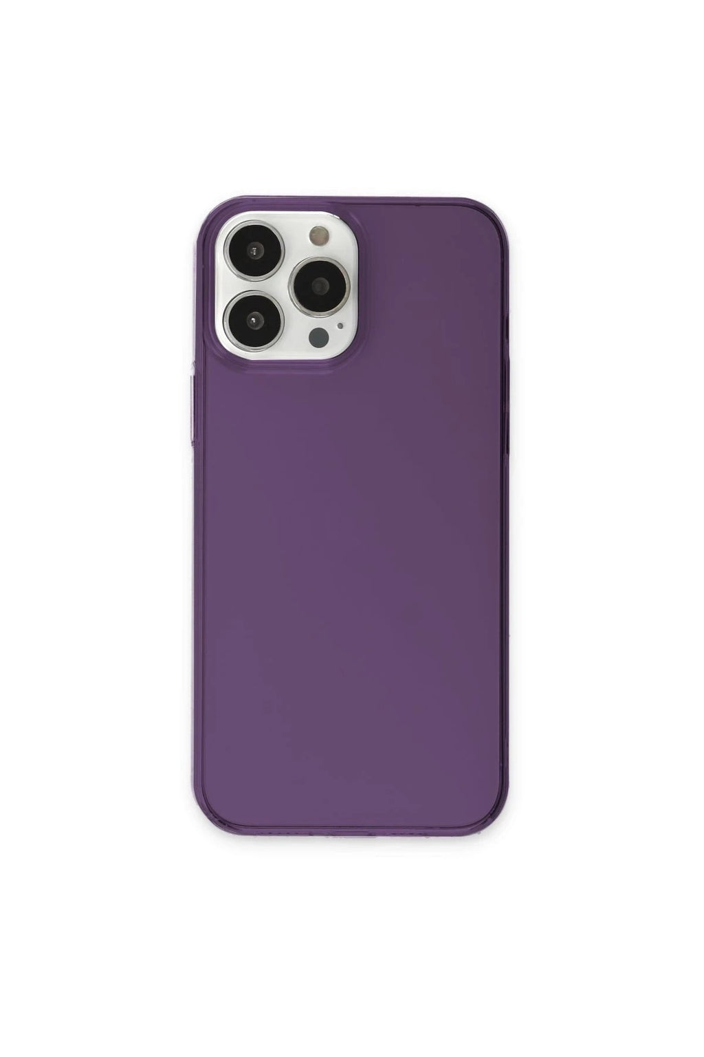 Mey İthalat® iPhone 13 Pro Max Kılıf Pc Sert Şeffaf Kapak - Mor