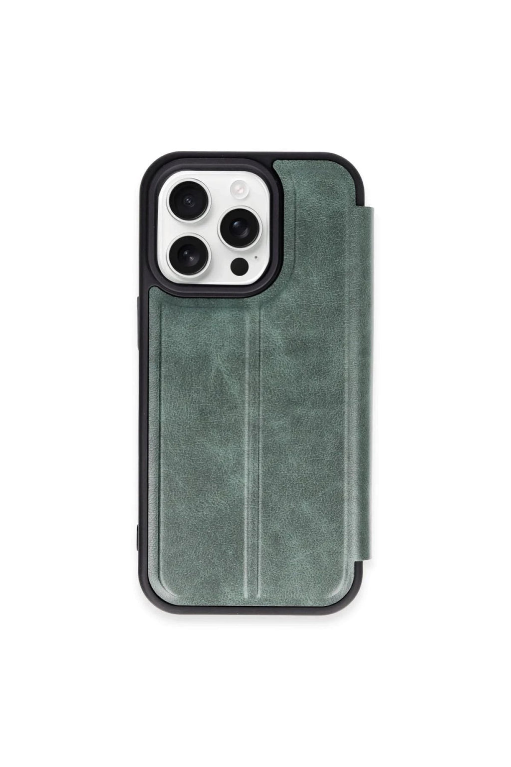 Mey İthalat® iPhone 15 Pro Max Kılıf Flip Cover - Koyu Yeşil