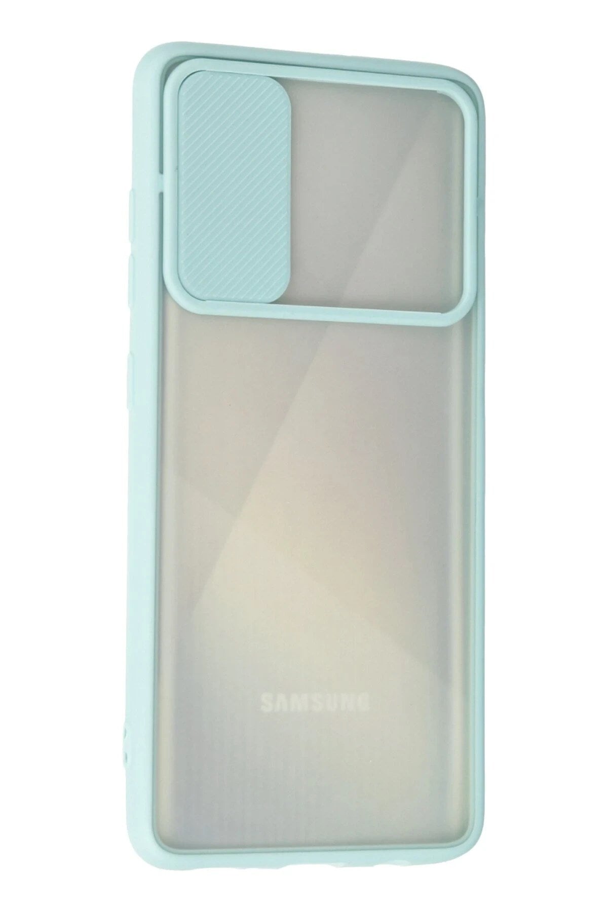 Mey İthalat® Samsung Galaxy A71 Kılıf Palm Buzlu Kamera Sürgülü Silikon - Turkuaz