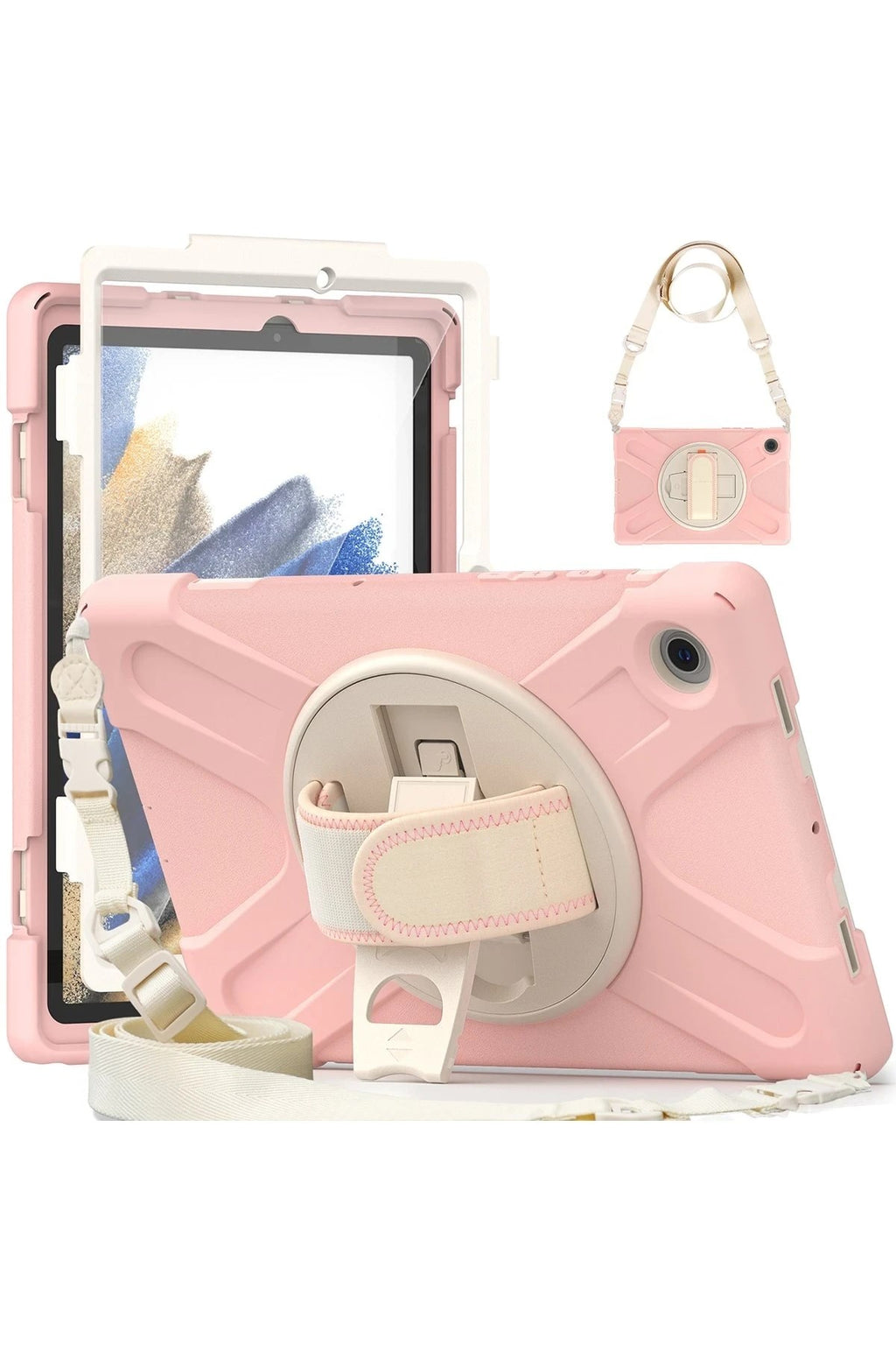 Mey İthalat® Samsung Galaxy X200 Tab A8 10.5 Kılıf Amazing Tablet Kapak - Pembe