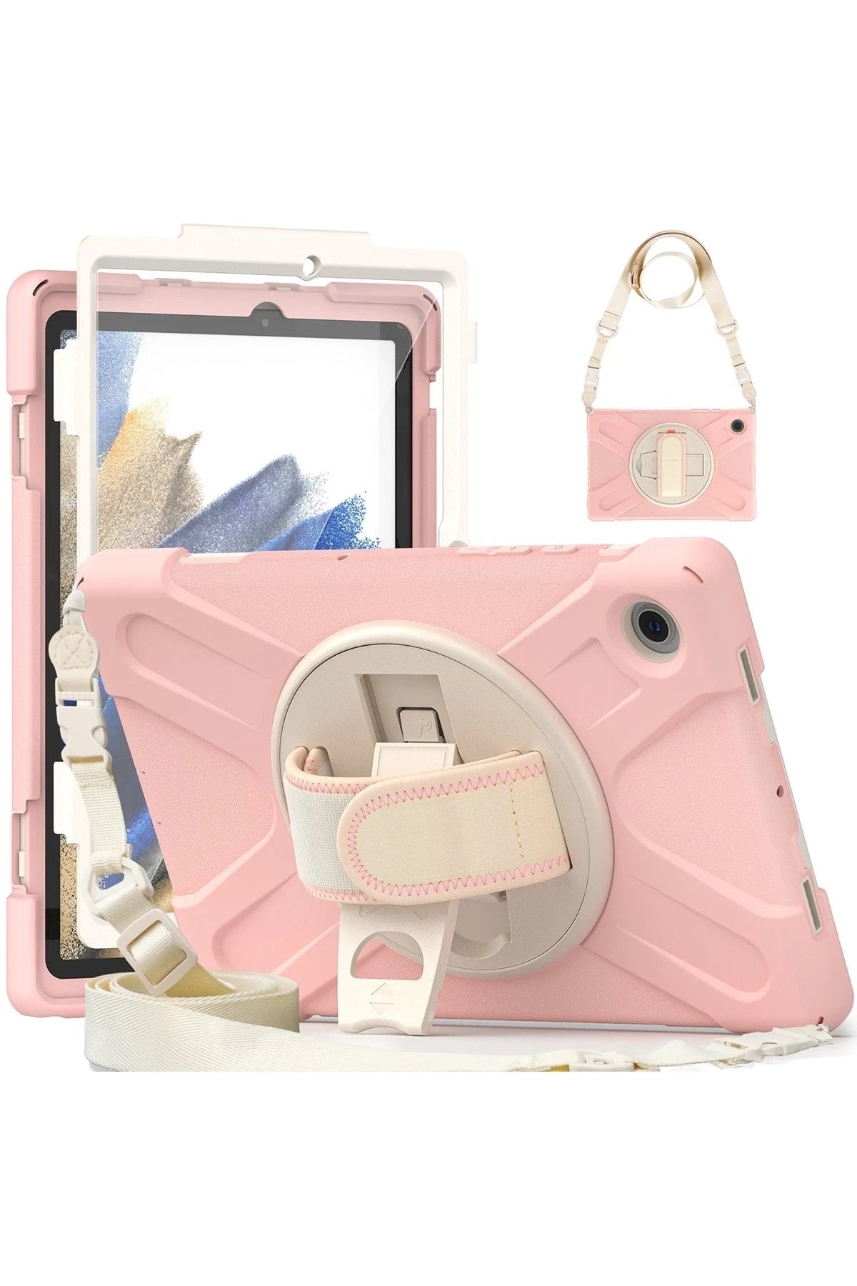 Mey İthalat® Samsung Galaxy X200 Tab A8 10.5 Kılıf Amazing Tablet Kapak - Pembe