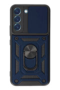 Mey İthalat® Samsung Galaxy S22 Kılıf Pars Lens Yüzüklü Silikon - Lacivert