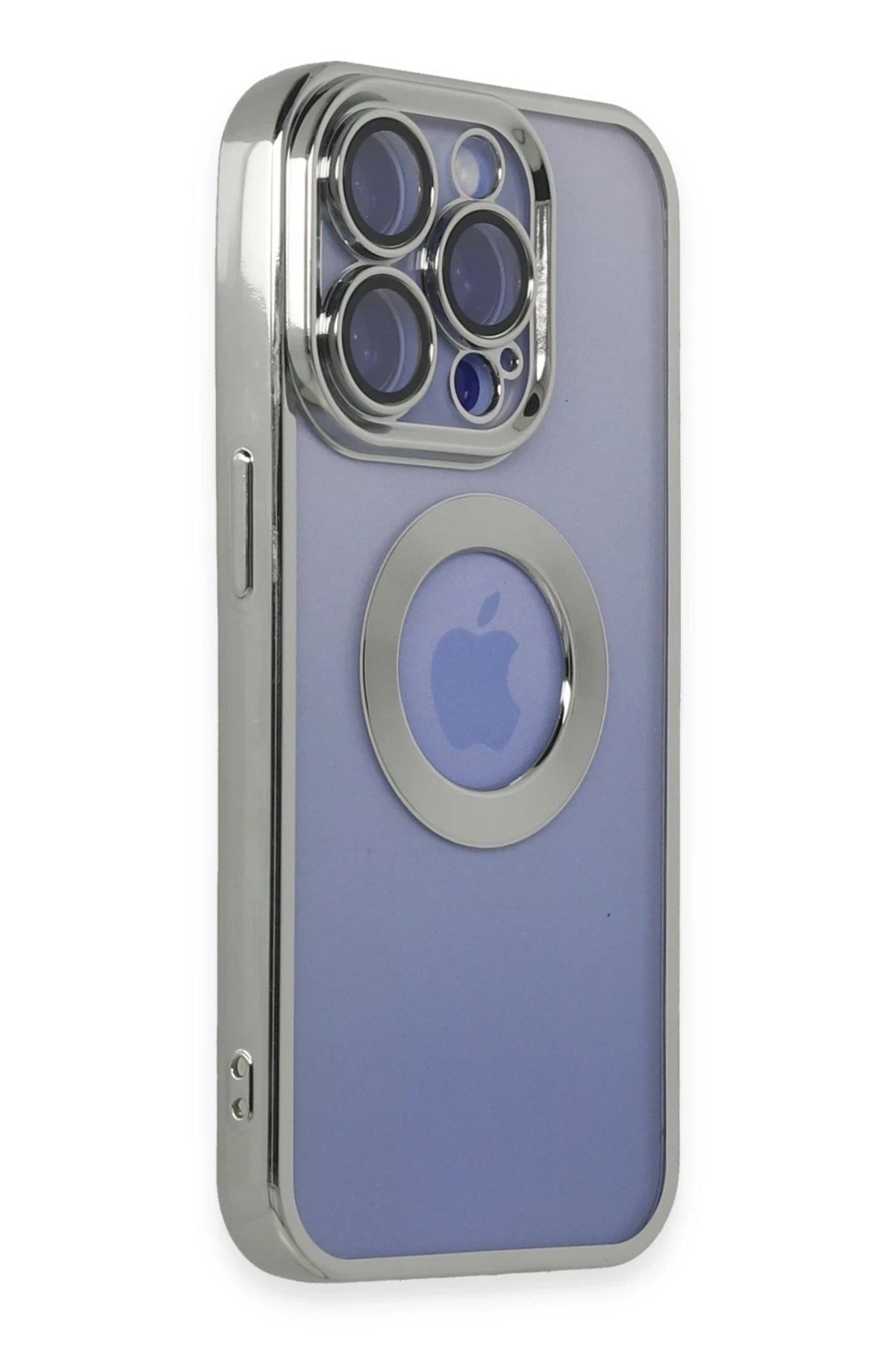 Mey İthalat® iPhone 15 Pro Kılıf Slot Silikon - Gümüş