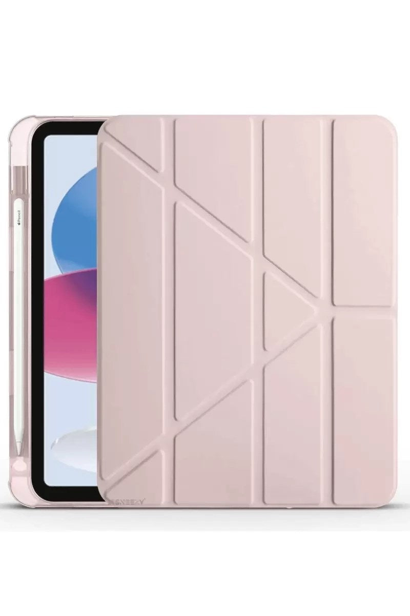 Mey İthalat® iPad 2022 10.9 (10.nesil) Kılıf Kalemlikli Mars Tablet Kılıfı - Rose Gold
