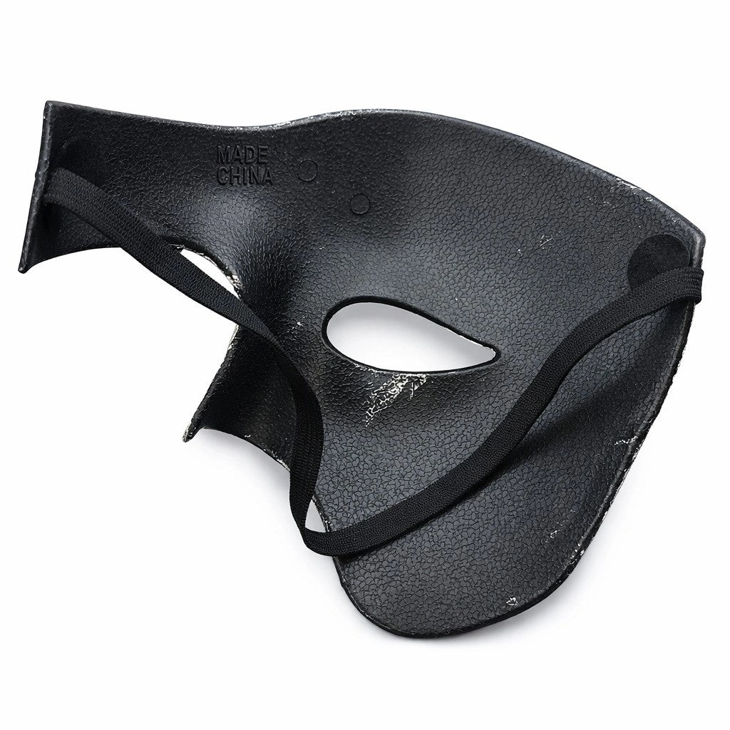 Mey İthalat® Antik Eskitme Gümüş Erkek Yarım Maske - Phantom &amp; Balo Maskesi