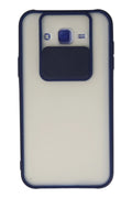 Mey İthalat® Samsung Galaxy J7 Kılıf Palm Buzlu Kamera Sürgülü Silikon - Lacivert