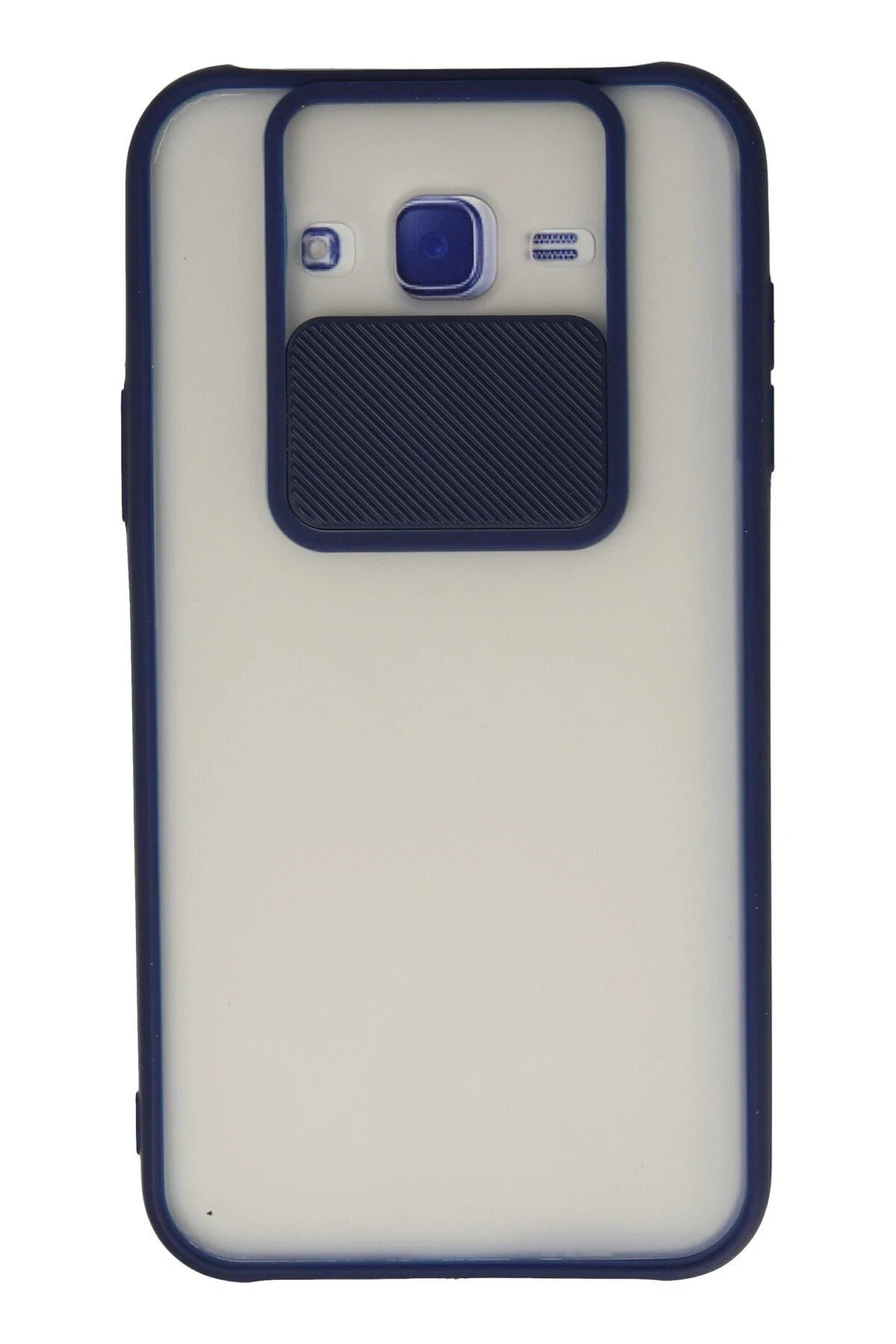 Mey İthalat® Samsung Galaxy J7 Kılıf Palm Buzlu Kamera Sürgülü Silikon - Lacivert