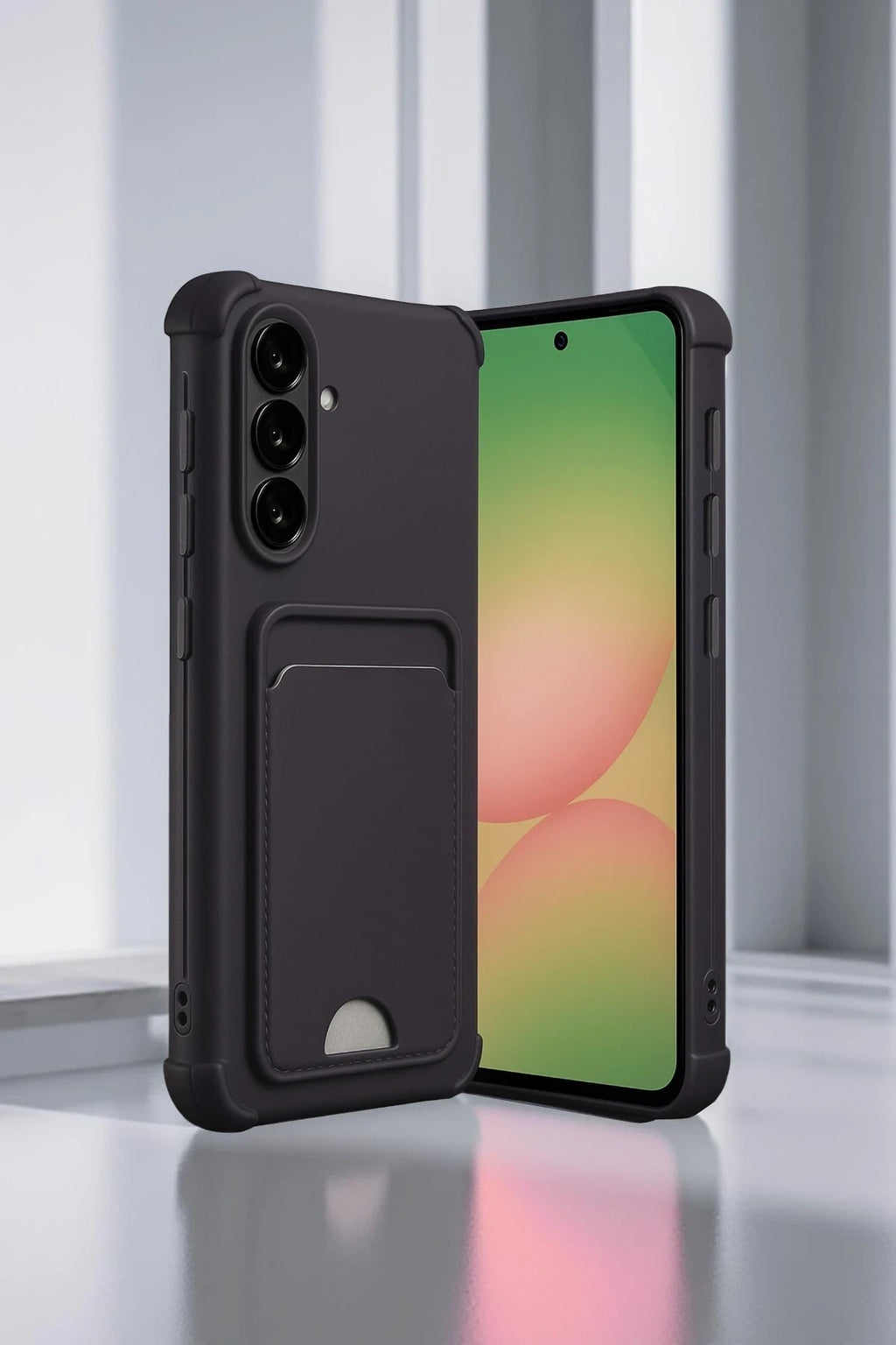 Mey İthalat® Samsung Galaxy A56 Kılıf Kelvin Kartvizitli Silikon - Bordo